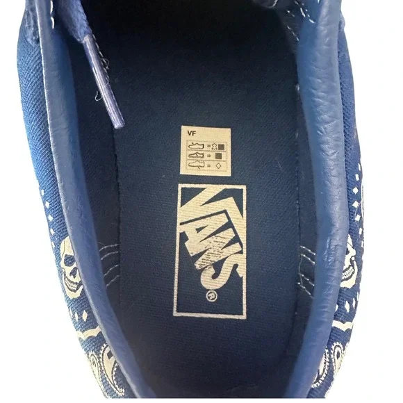 Vans Old Skool Skull Bandana Blue White Skate Sneakers Shoes Mens 9 Womens 10.5 - Picture 7 of 9